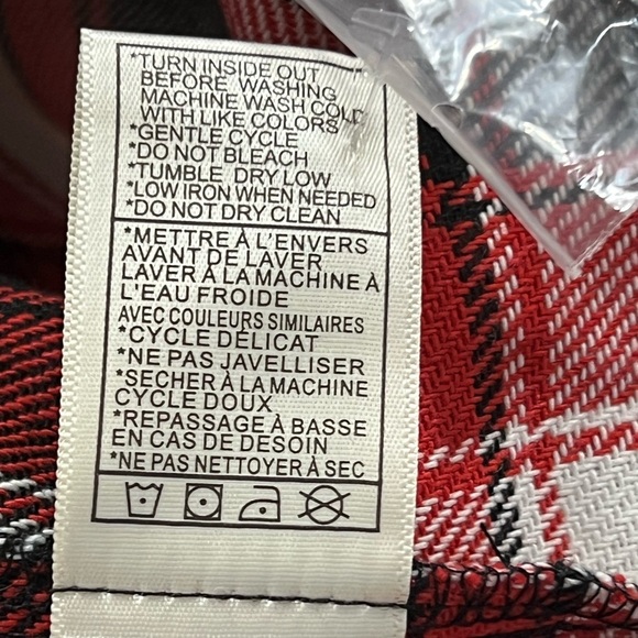 BB Dakota Steve Madden Women's Button Down Boxy Shacket (Racing Red Multi, L) - Picture 7 of 10